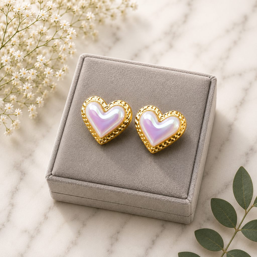 Pink Heart Earring